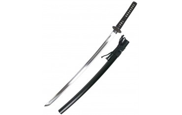 Iaito JAPON Ryu Koshirae, lame à gorge de 67,5 cm, fourreau noir grains