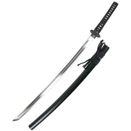 Iaito JAPON Ryu Koshirae, lame à gorge de 73,5 cm, fourreau noir grains