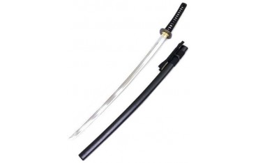 Iaito JAPON Tombo Koshirae, lame à gorge de 71 cm, fourreau noir à grains