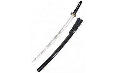 Iaito JAPON Tombo Koshirae, lame à gorge de 71cm, fourreau laqué noir