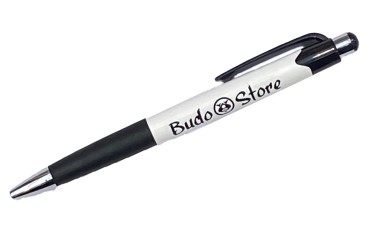 Stylo BudoStore "LOGO", encre noire - Blanc & noir