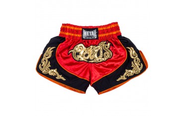 Short METAL BOXE de Boxe Thaï "LUMPINI" satiné