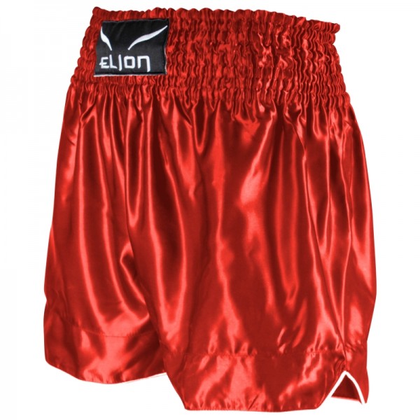 Short ELION de Boxe Thaï satiné - ROUGE