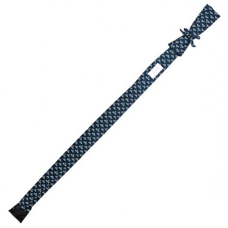 Etui Shinaïou Bokken, en tissu coton, bas renforcé, 138 cm - Vert avec motifs