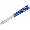 Couteau papillon SANS TRANCHANT pour l'entraînement (13 cm fermé, lame 10 cm) - Bleu