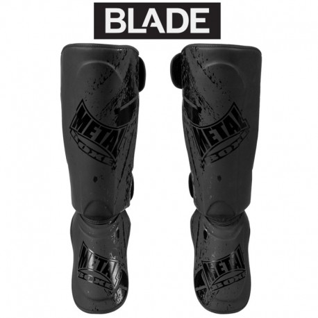 Protège tibias renforcés + pieds Boxe BLADE Metal Boxe - NOIR