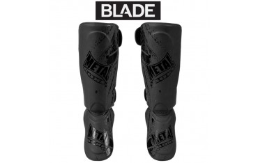 Protège tibias renforcés + pieds Boxe BLADE Metal Boxe - NOIR