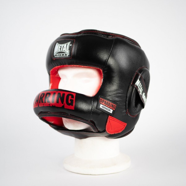 Casque à barre Sparring MB en cuir, Sénior - NOIR