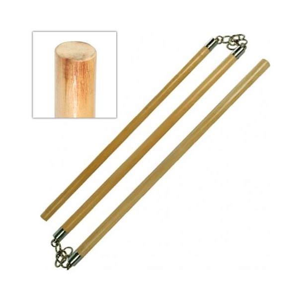 Bâton 3 sections en rotin, 60 cm x 3 - Chaîne à rotule