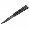 Couteau papillon "Balisong" (indien-12,5 cm fermé-lame 9,5cm) - Noir