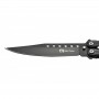 Couteau papillon "Balisong" (indien-12,5 cm fermé-lame 9,5cm) - Noir